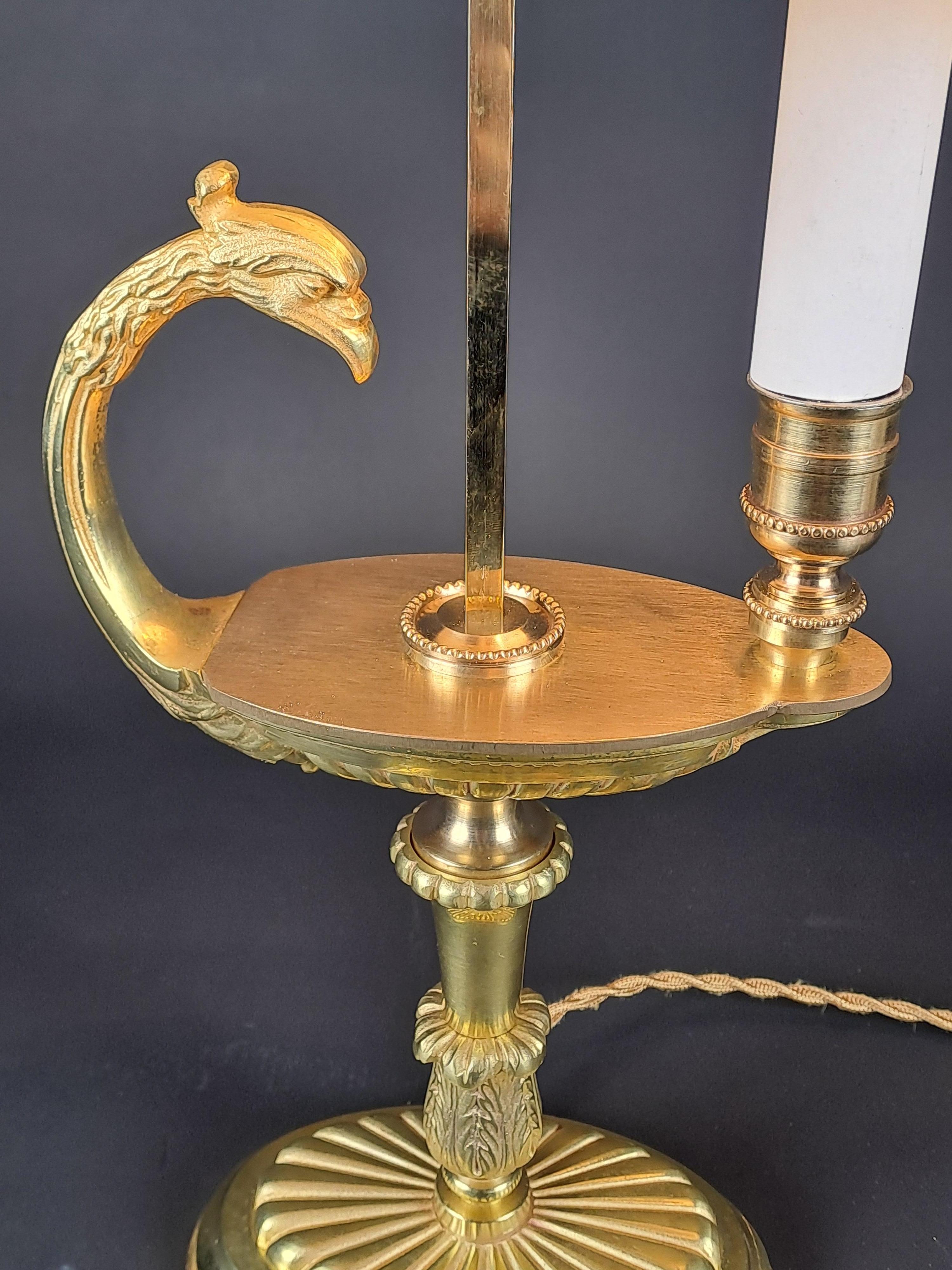 Empire Style Gilt Bronze Bouillotte Lamp 3