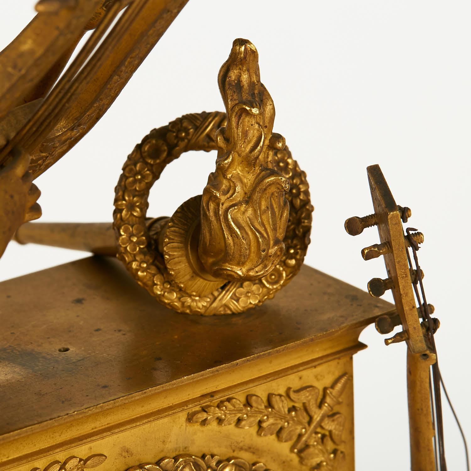 Empire Style Gilt Bronze Clock from the 19th Century. For Sale 3