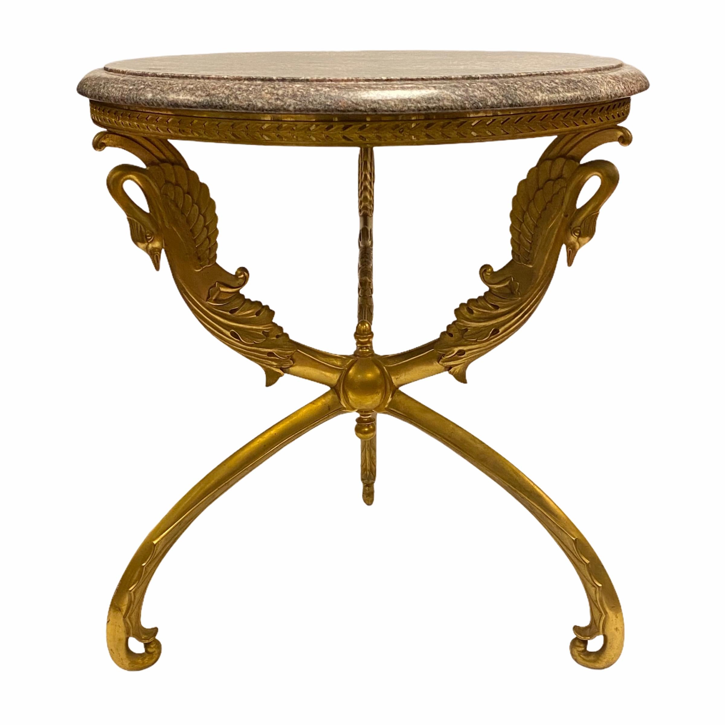 20ième siècle Guéridon de style Empire en bronze doré en vente