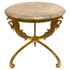 Empire Style Gilt Bronze Gueridon Table