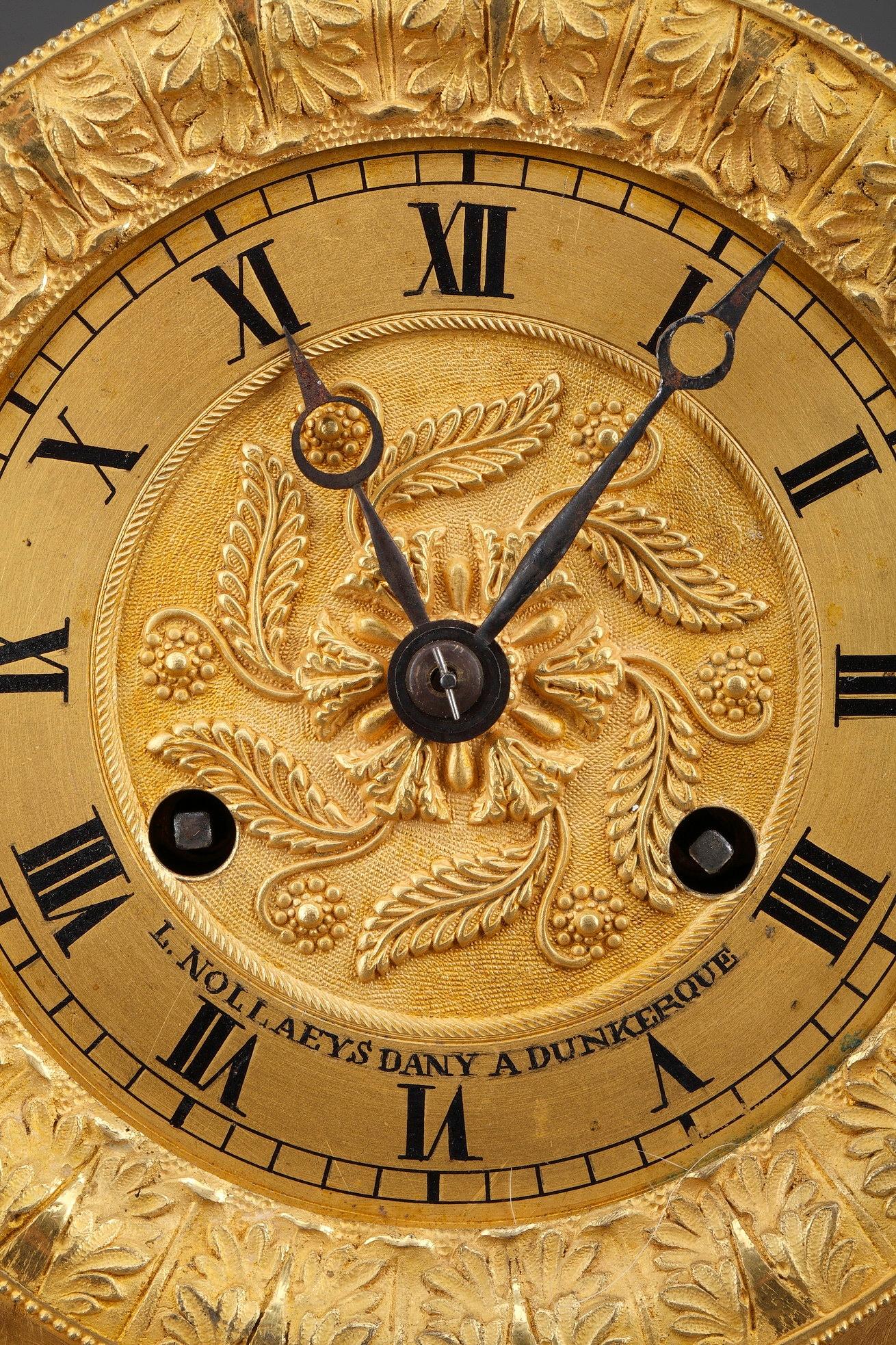 Empire-Style Gilt Bronze Lyre Clock 4