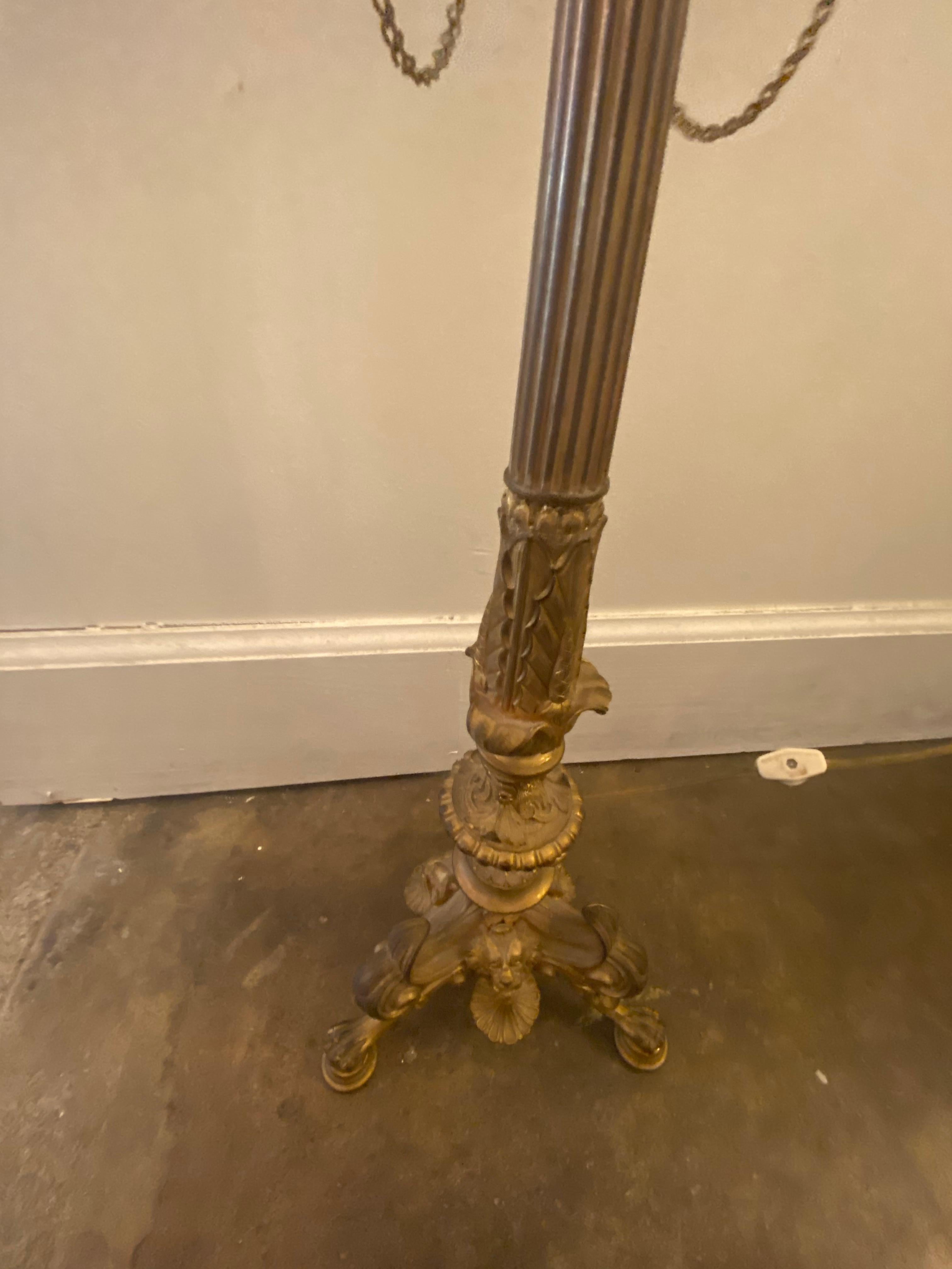 French Empire Style Gilt Bronze Table Lamp For Sale