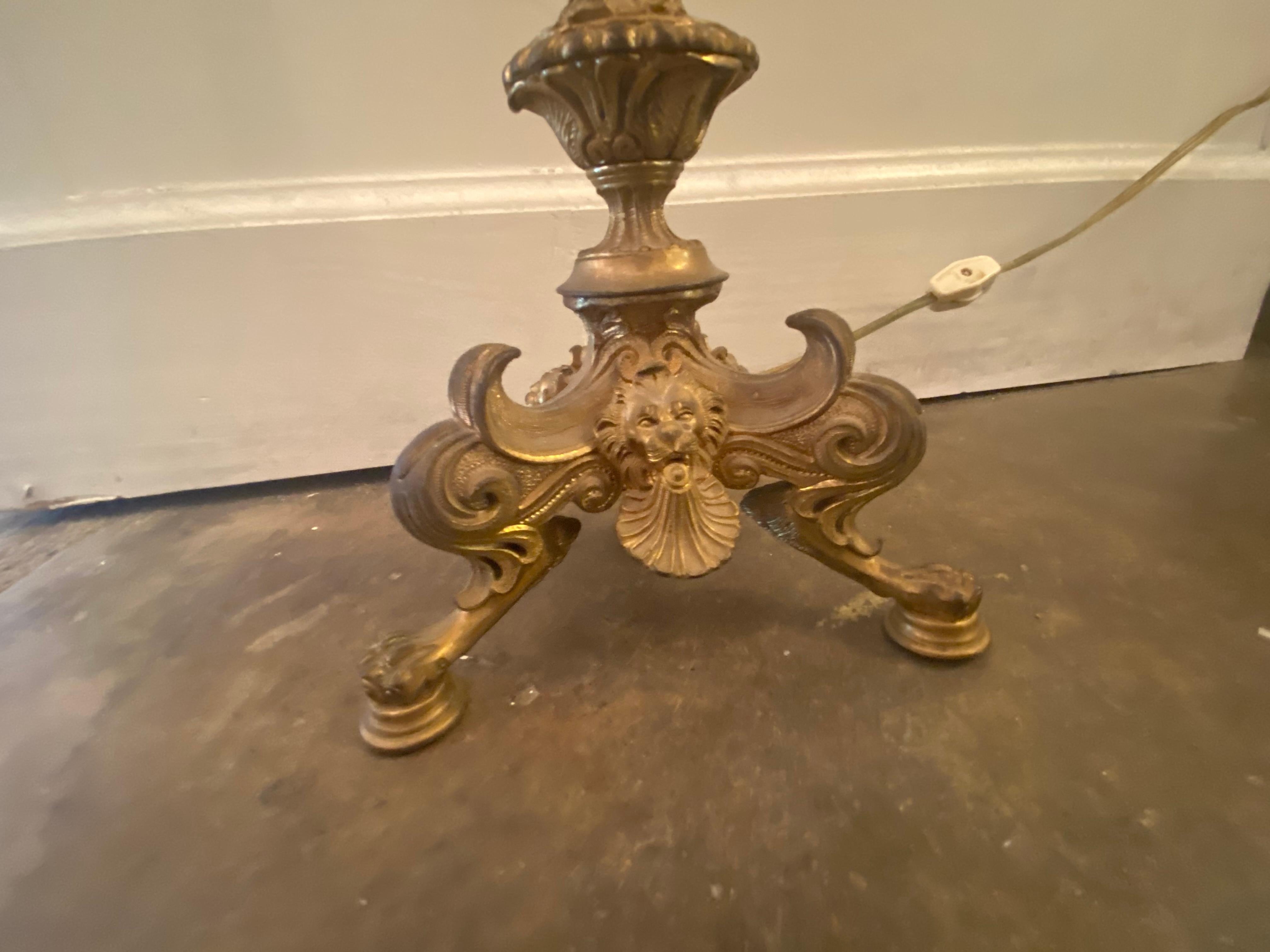 19th Century Empire Style Gilt Bronze Table Lamp For Sale