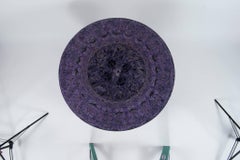 Mesa de centro de amatista teselada de bronce dorado estilo Imperio