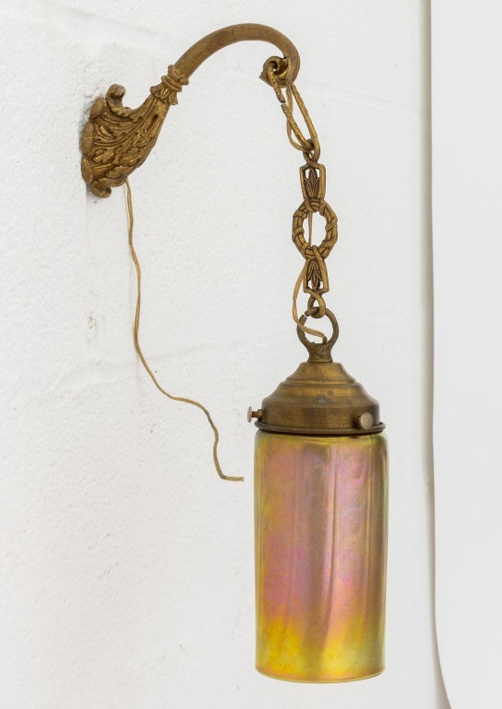 20th Century Empire Style Gilt Metal Hanging Wall Light For Sale