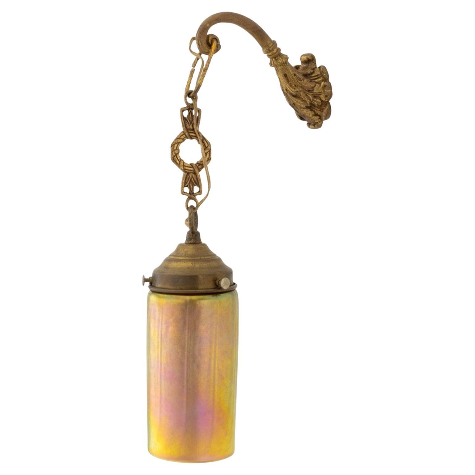 Empire Style Gilt Metal Hanging Wall Light For Sale