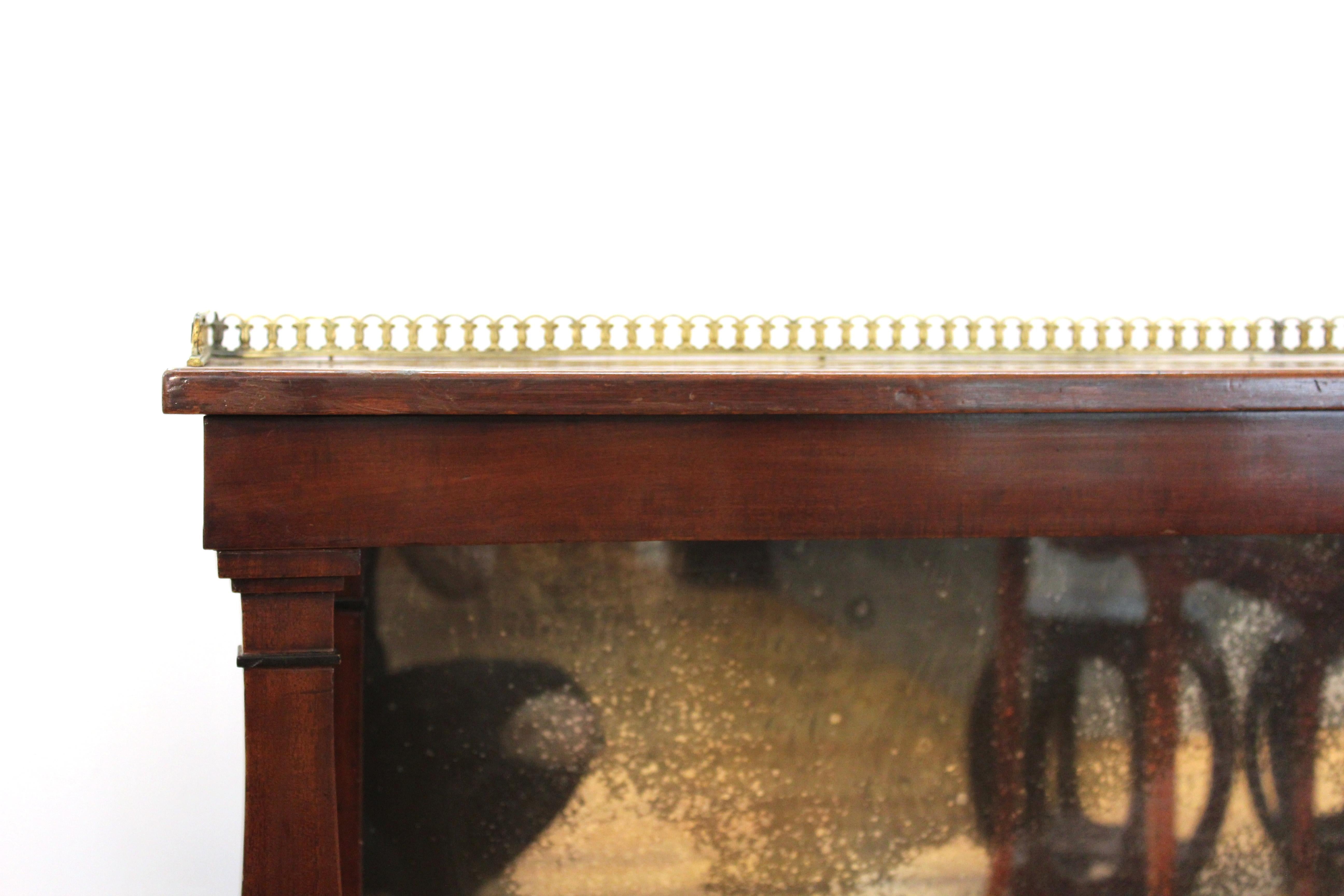 20th Century Empire Style Gilt Metal Mounted Mirrored Console