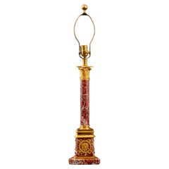 Empire Style Gilt Mounted Rouge Griotte Table Lamp