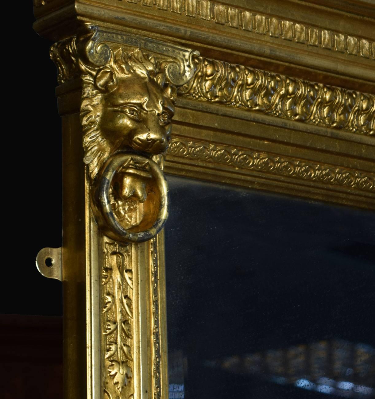 British Empire Style Giltwood and Composition Pier Mirror
