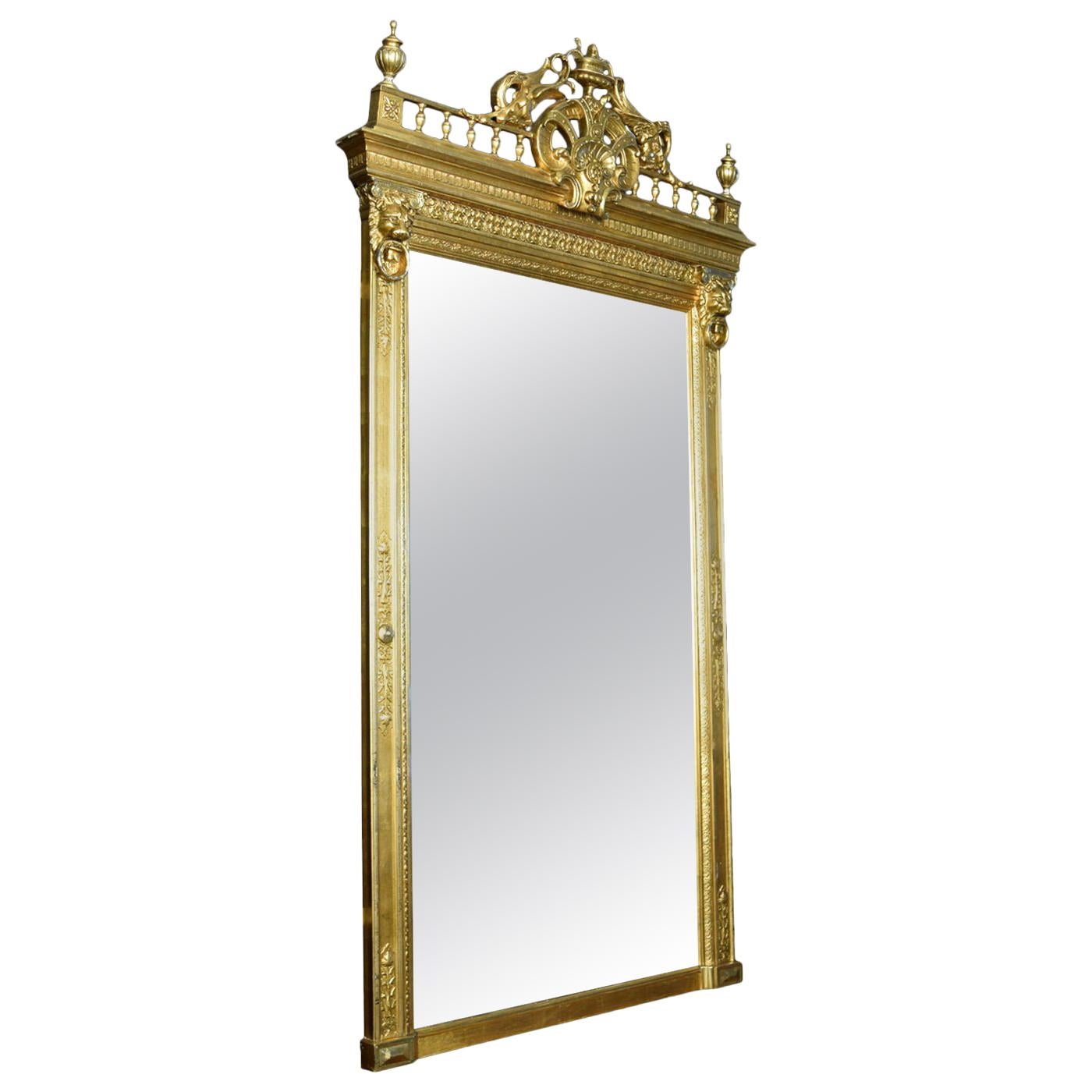 Empire Style Giltwood and Composition Pier Mirror
