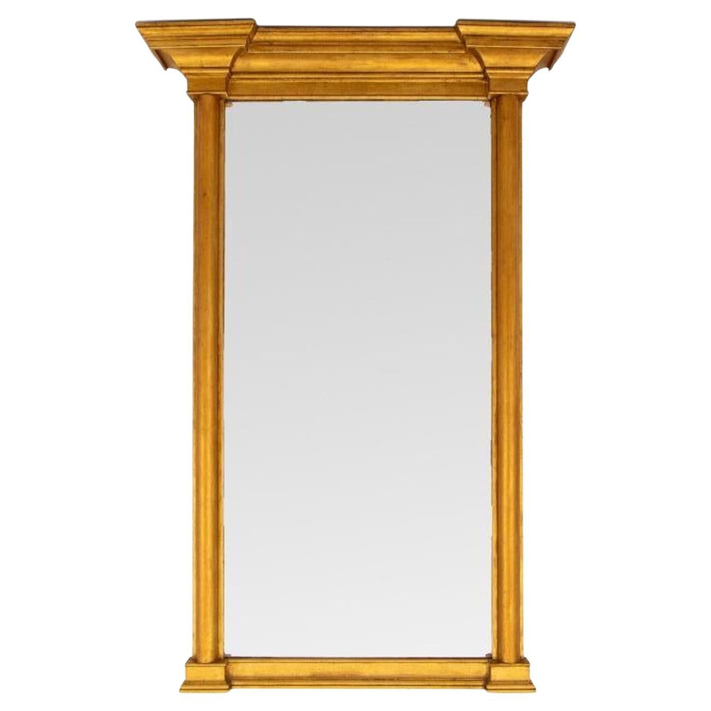 Espejo de Pared de Madera Dorada Estilo Imperio en venta