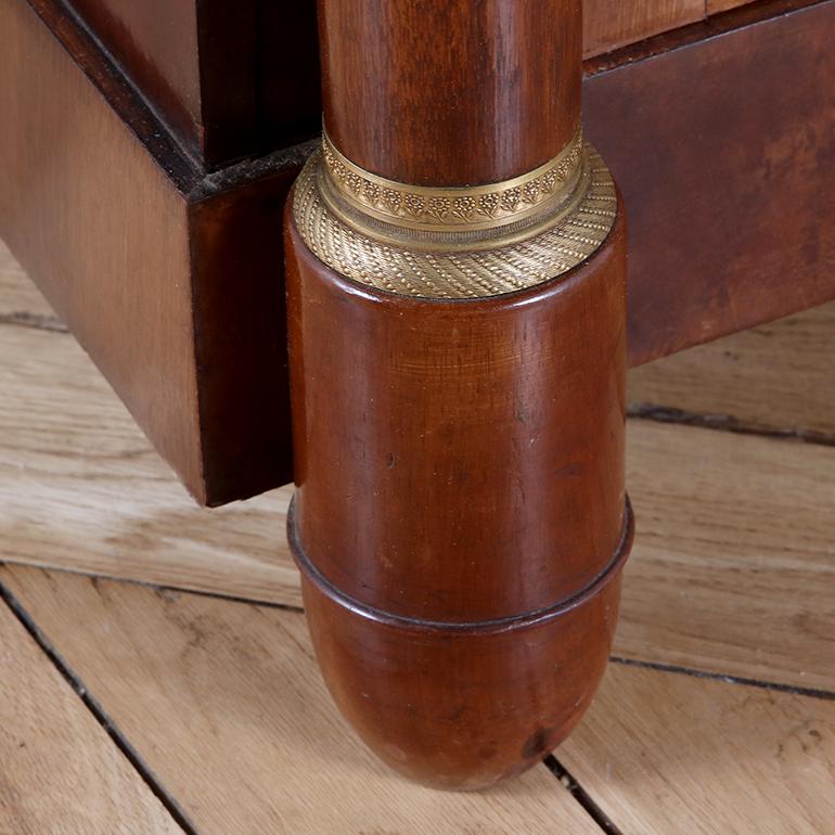 19th Century Empire Style Glass Door Cabinet with Marble Top For Sale