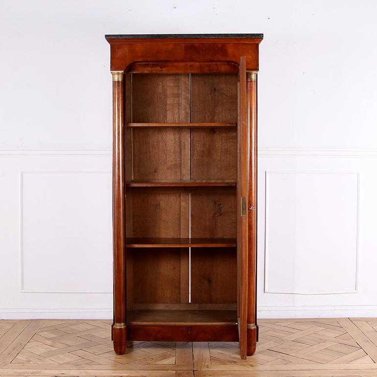 Empire Style Glass Door Cabinet with Marble Top For Sale 2