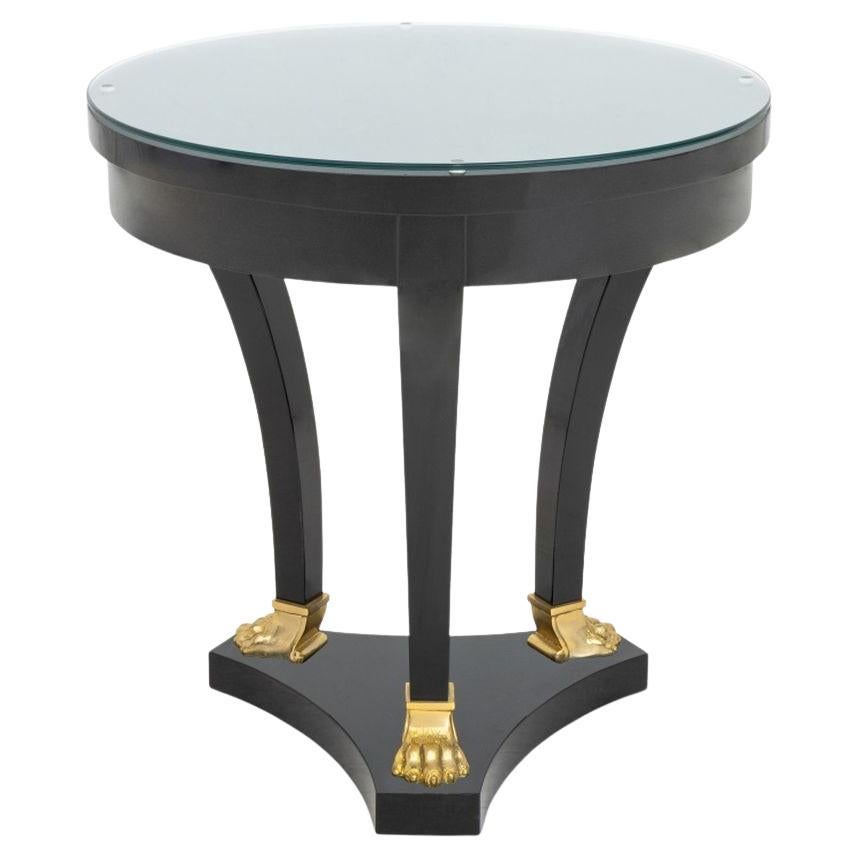 Empire Style Glasplatte Ebonized Wood Beistelltisch im Angebot