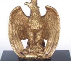 Empire Style Glass Topped Eagle Gilt Side Table