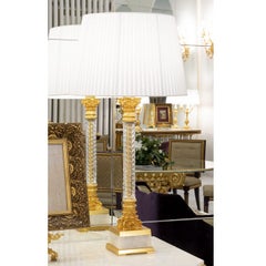 Empire-Style Gold & Crystal Table Lamp