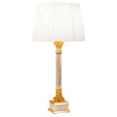 Empire-Style Gold & Crystal Table Lamp