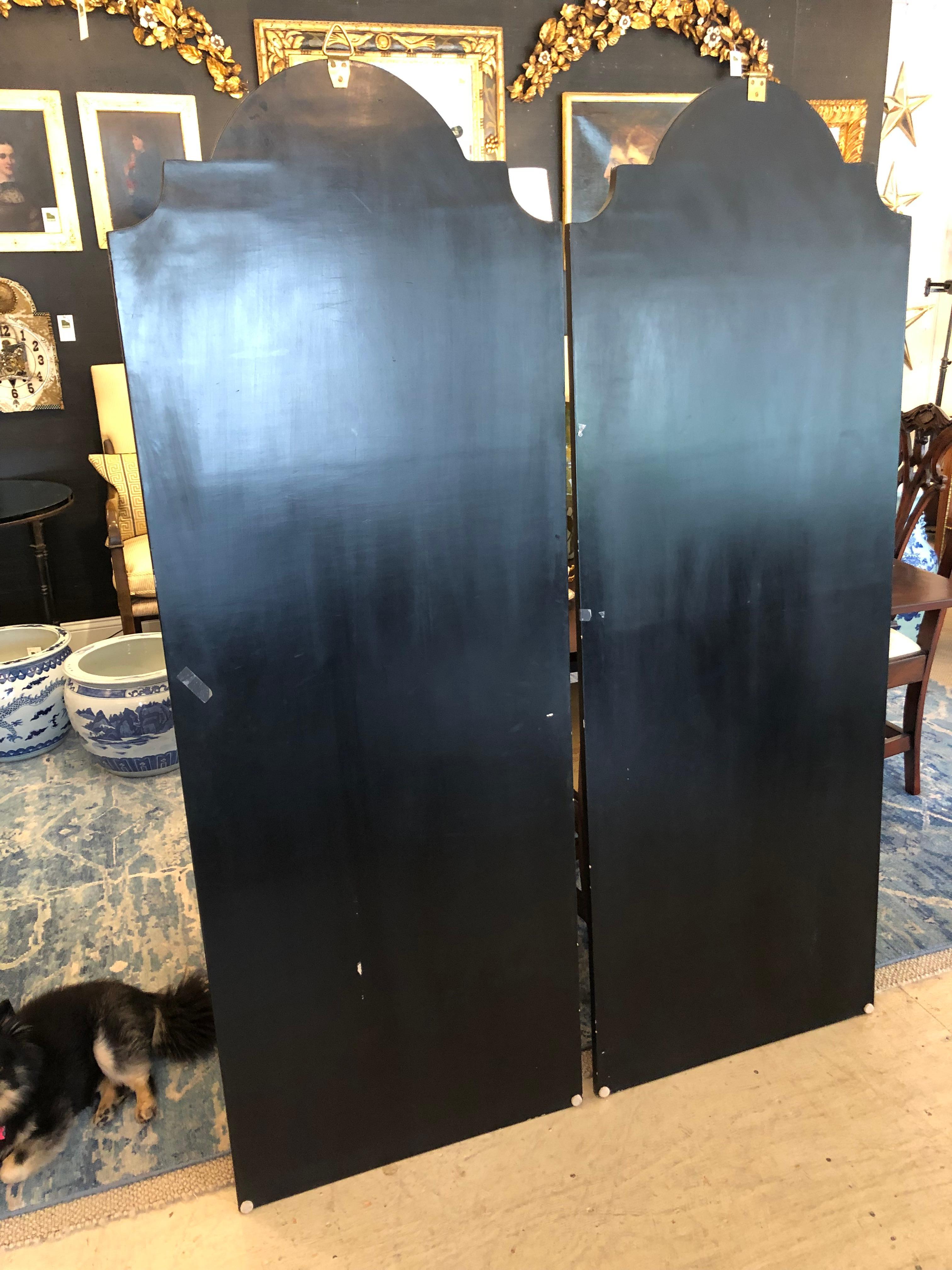  Empire Style Gold Urns on Black Lacquered Wall Art Panels 4