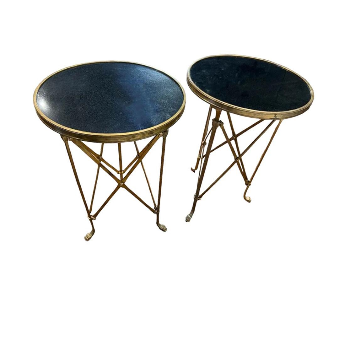 Brass Empire Style Gueridon Tables  For Sale