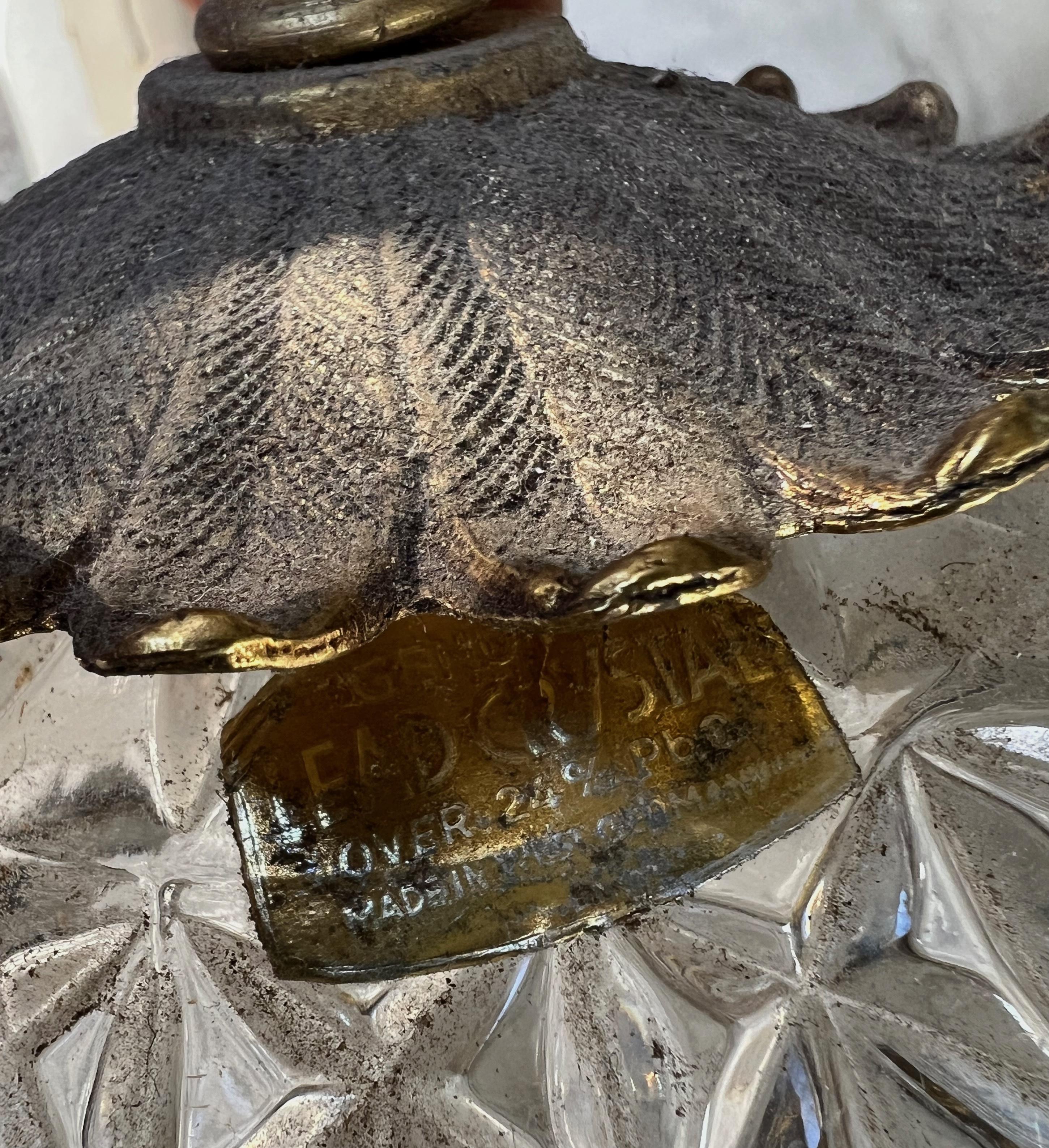 Lampadario a mongolfiera in stile impero in bronzo e cristallo in vendita 8