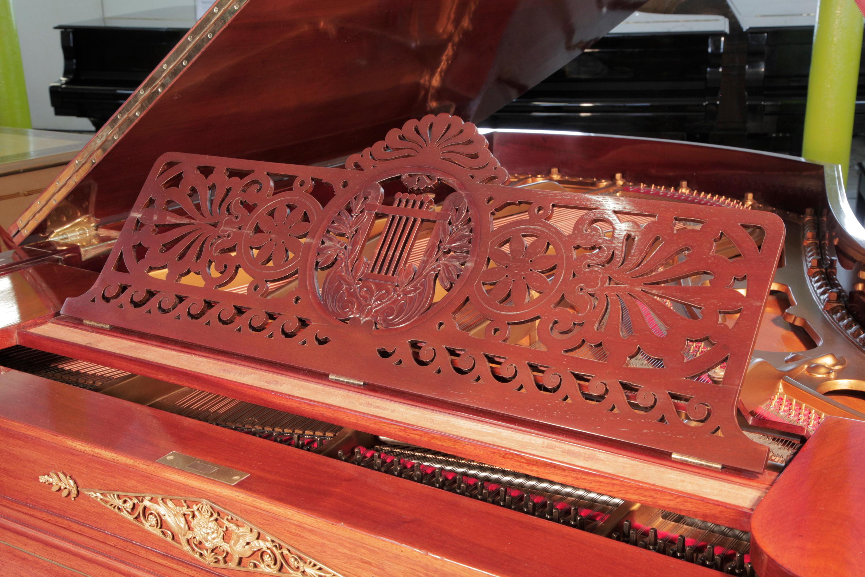 Empire Style Ibach Model 2 Grand Piano Mahogany Case Ormolu Mounts For Sale 4