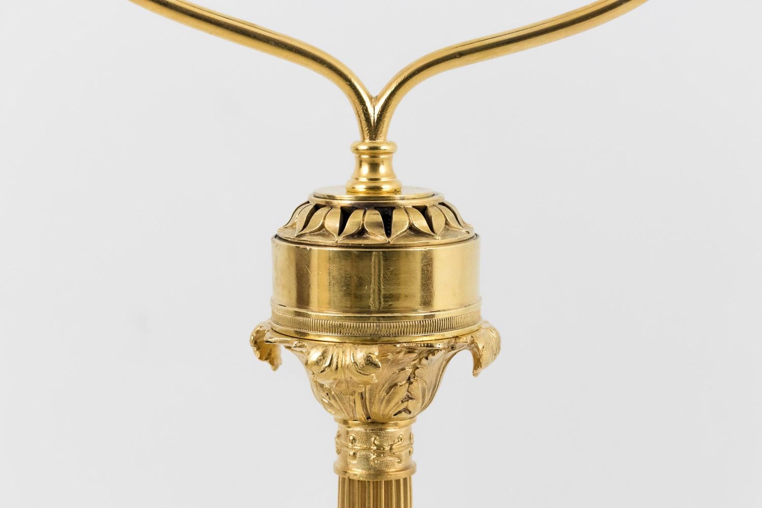 Mid-20th Century Empire Style Lamp in Gilt Bronze, 1950s For Sale