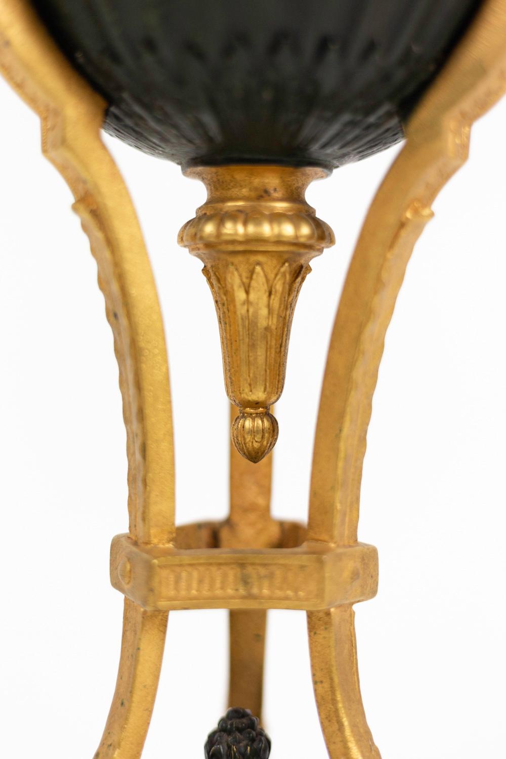 Late 19th Century Empire Style Lamp in Two Patinas Bronze, circa 1880
