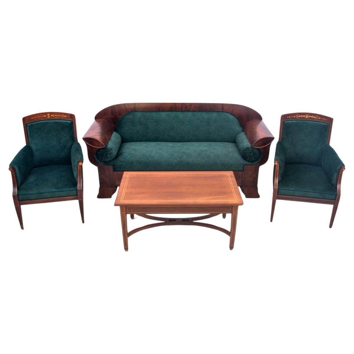 Set of 5 French Empire Mahogany Living Room Set For Sale at 1stDibs