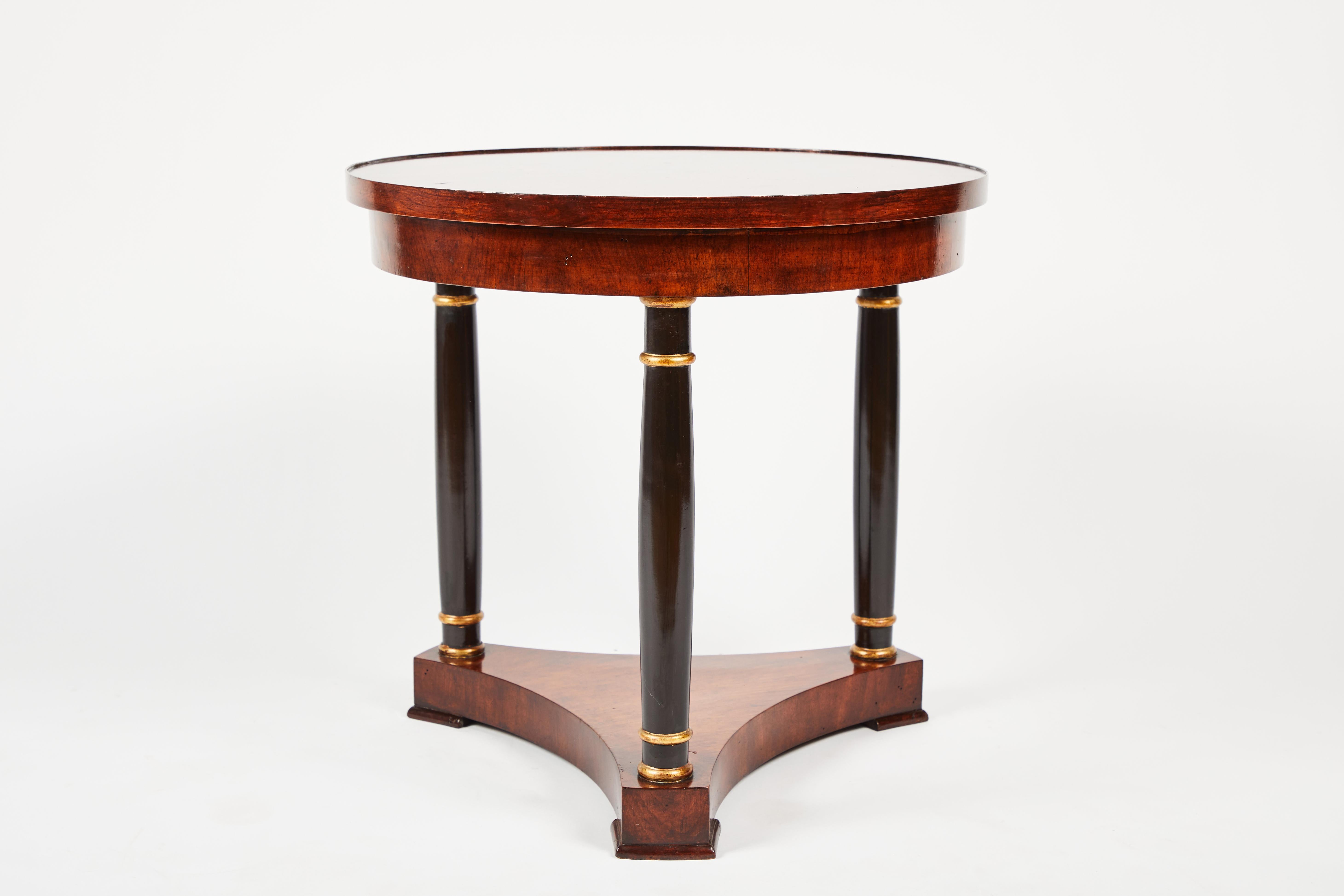 French Empire Style Mahogany and Ebonized Side Table For Sale