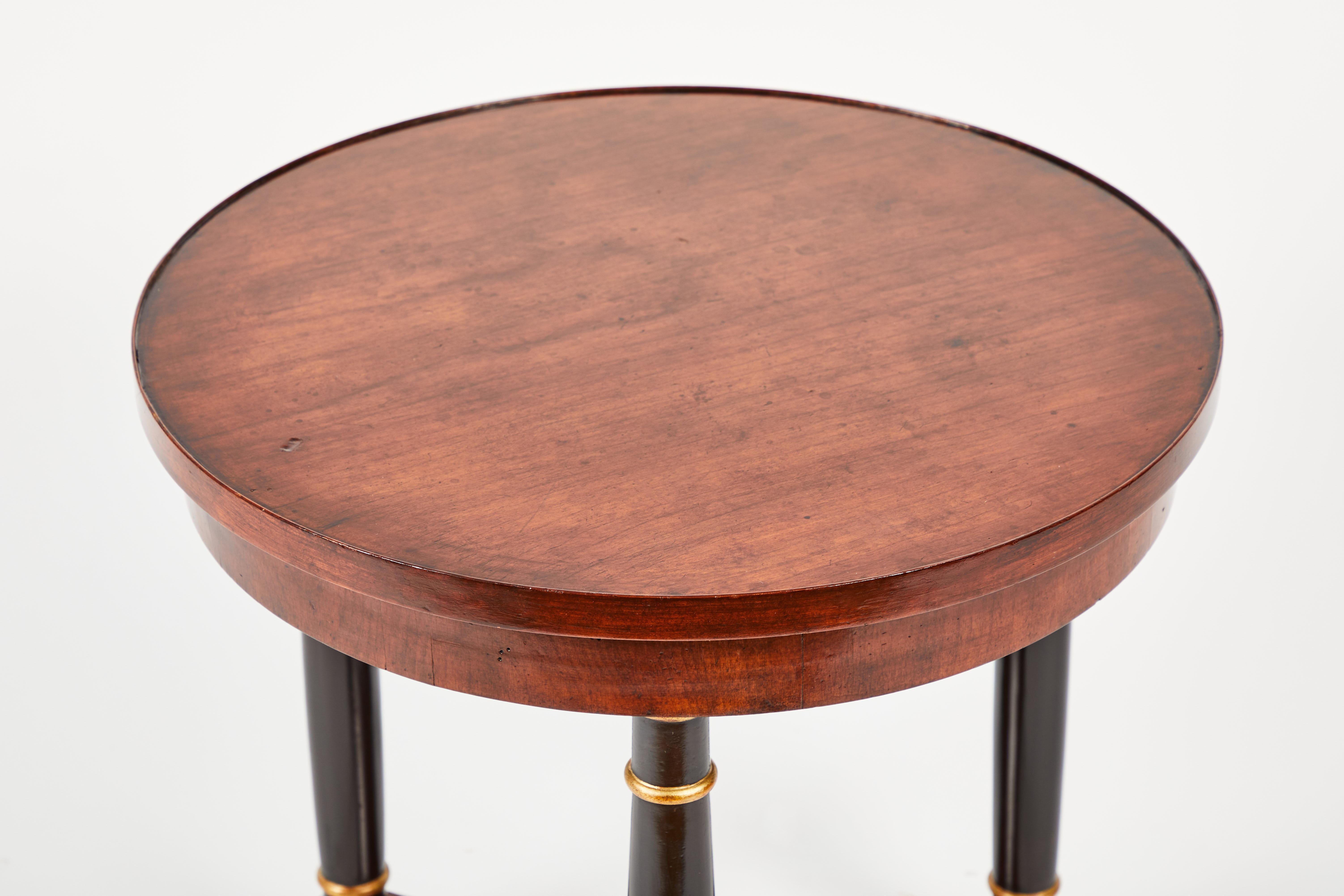 20th Century Empire Style Mahogany and Ebonized Side Table For Sale