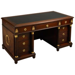 Empire Style Mahogany and Gilt Brass Desk