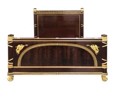 Empire Style Mahogany and Ormoulu King Size Bed by Joseph-Emmanuel Zwiener