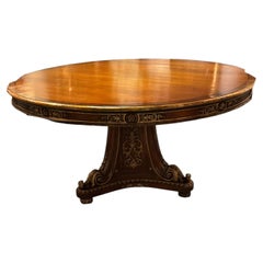 Empire-style Mahogany and parcel gilt table