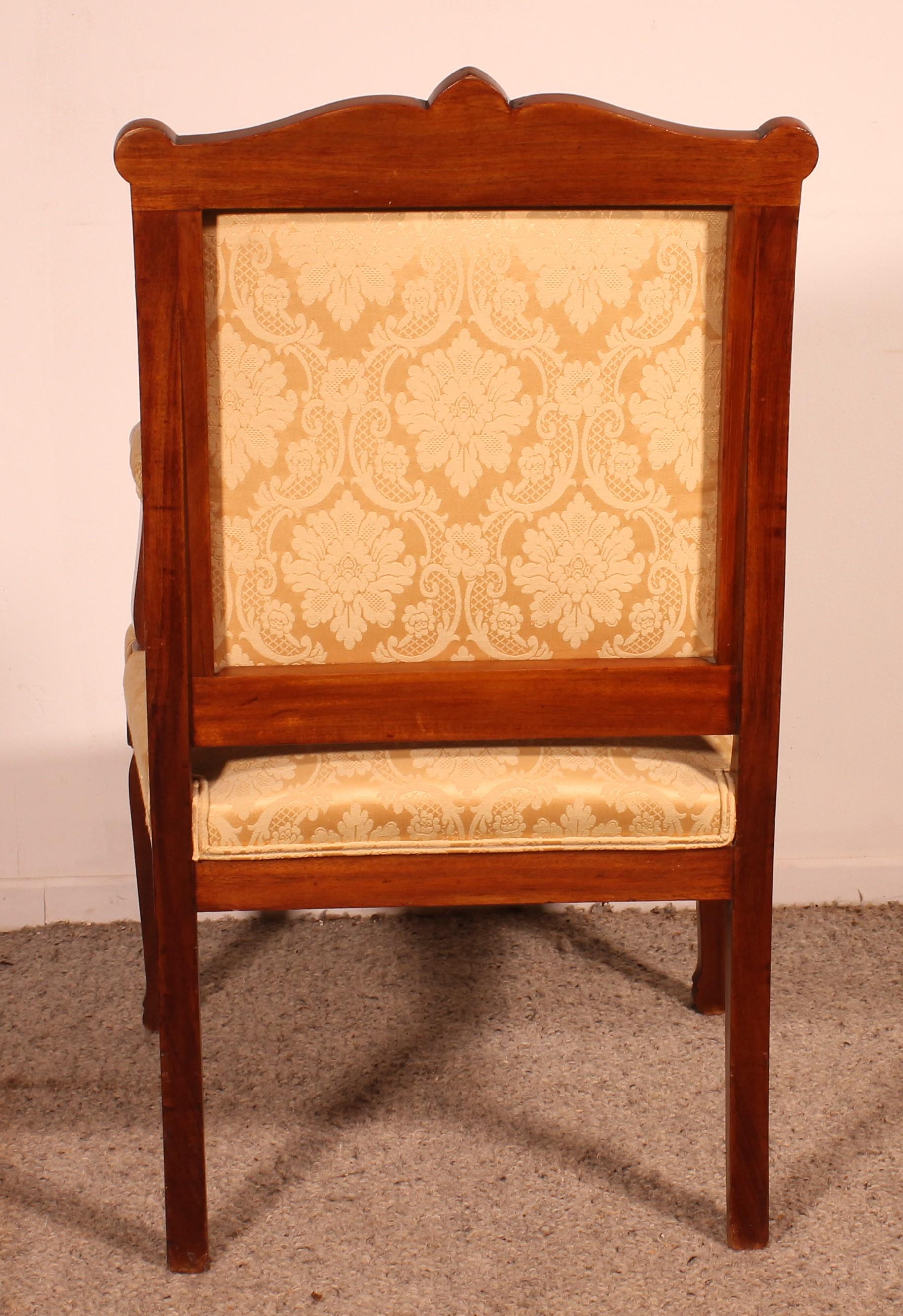 Empire Style Mahogany Armchair For Sale 1