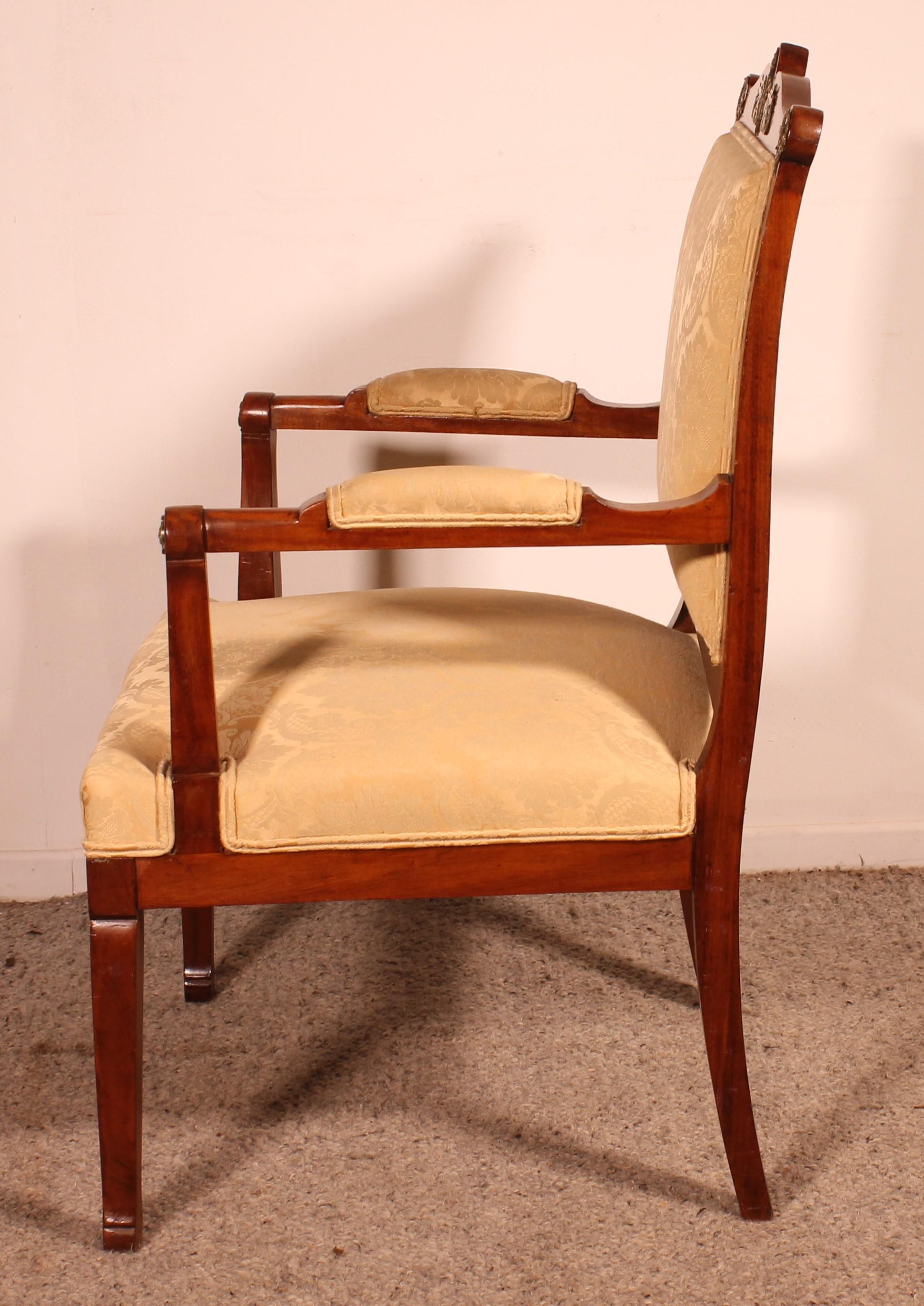 Empire Style Mahogany Armchair For Sale 2