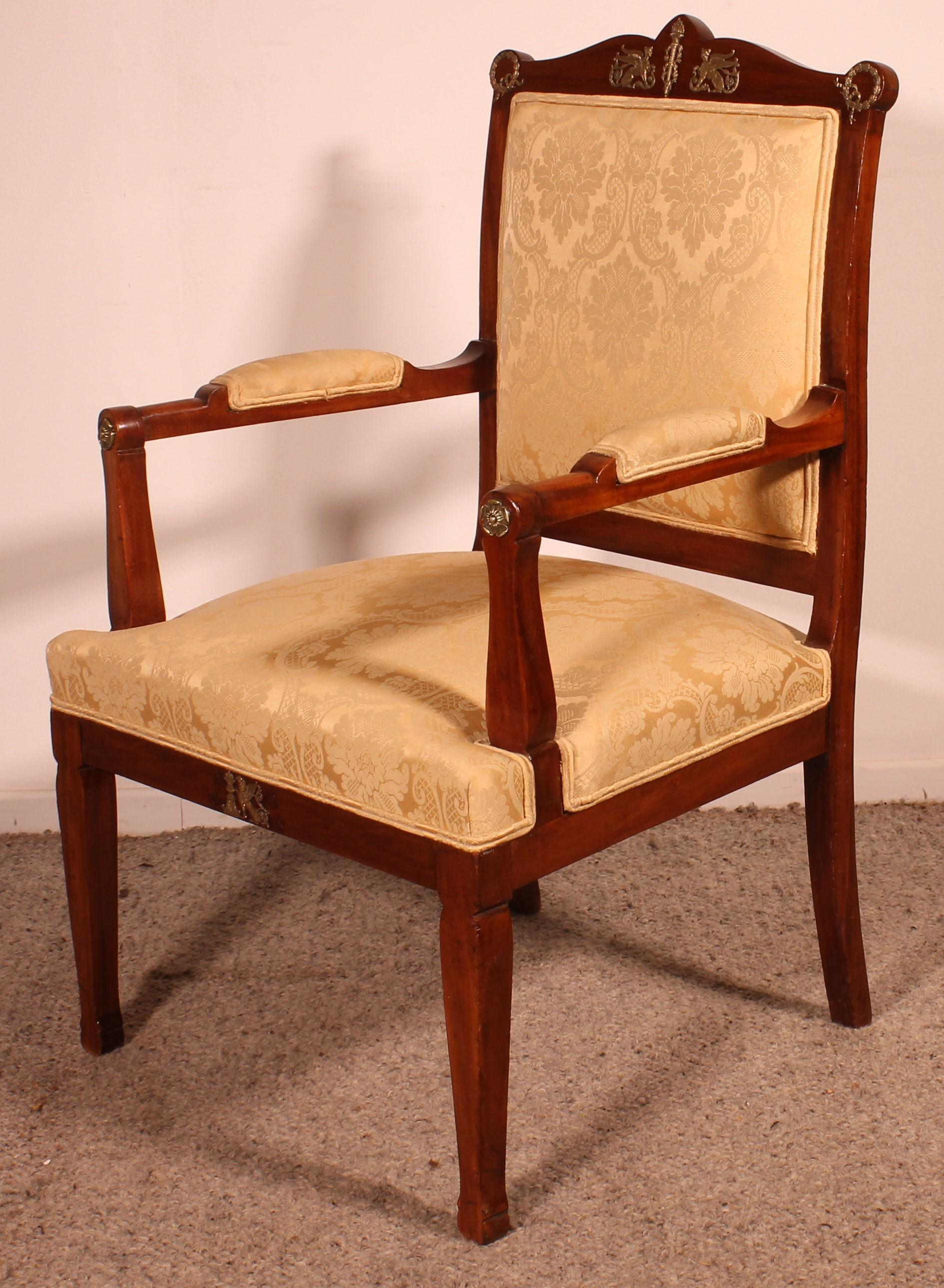 Empire Style Mahogany Armchair For Sale 3