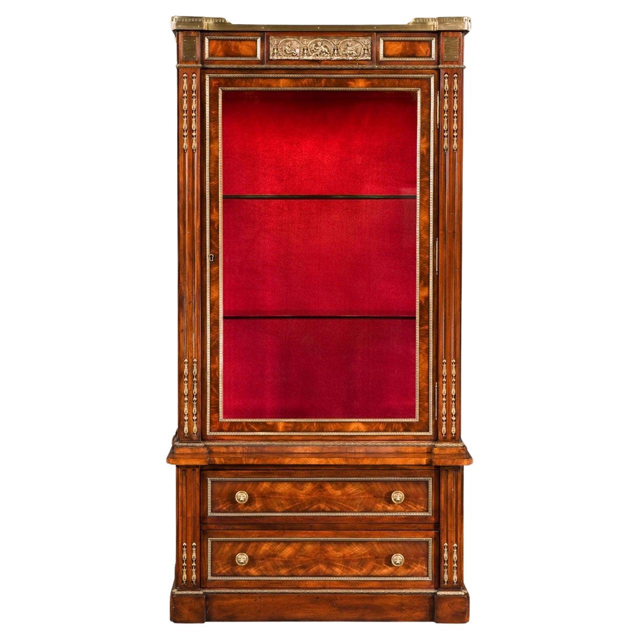 Empire Style Mahogany Bibliothèque (Display Cabinet) with Brass Mounts  For Sale
