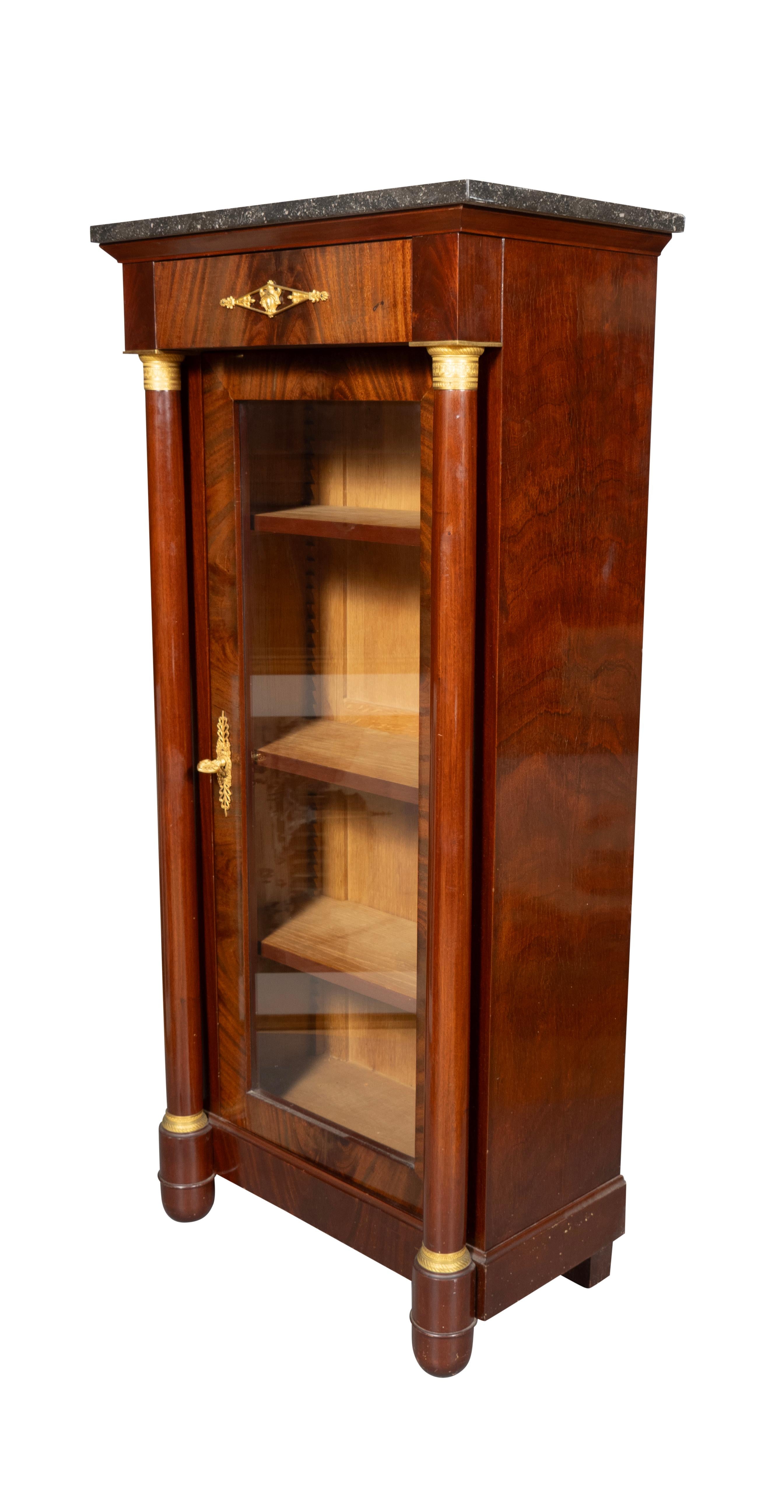 20th Century Empire Style Mahogany Bookcase For Sale