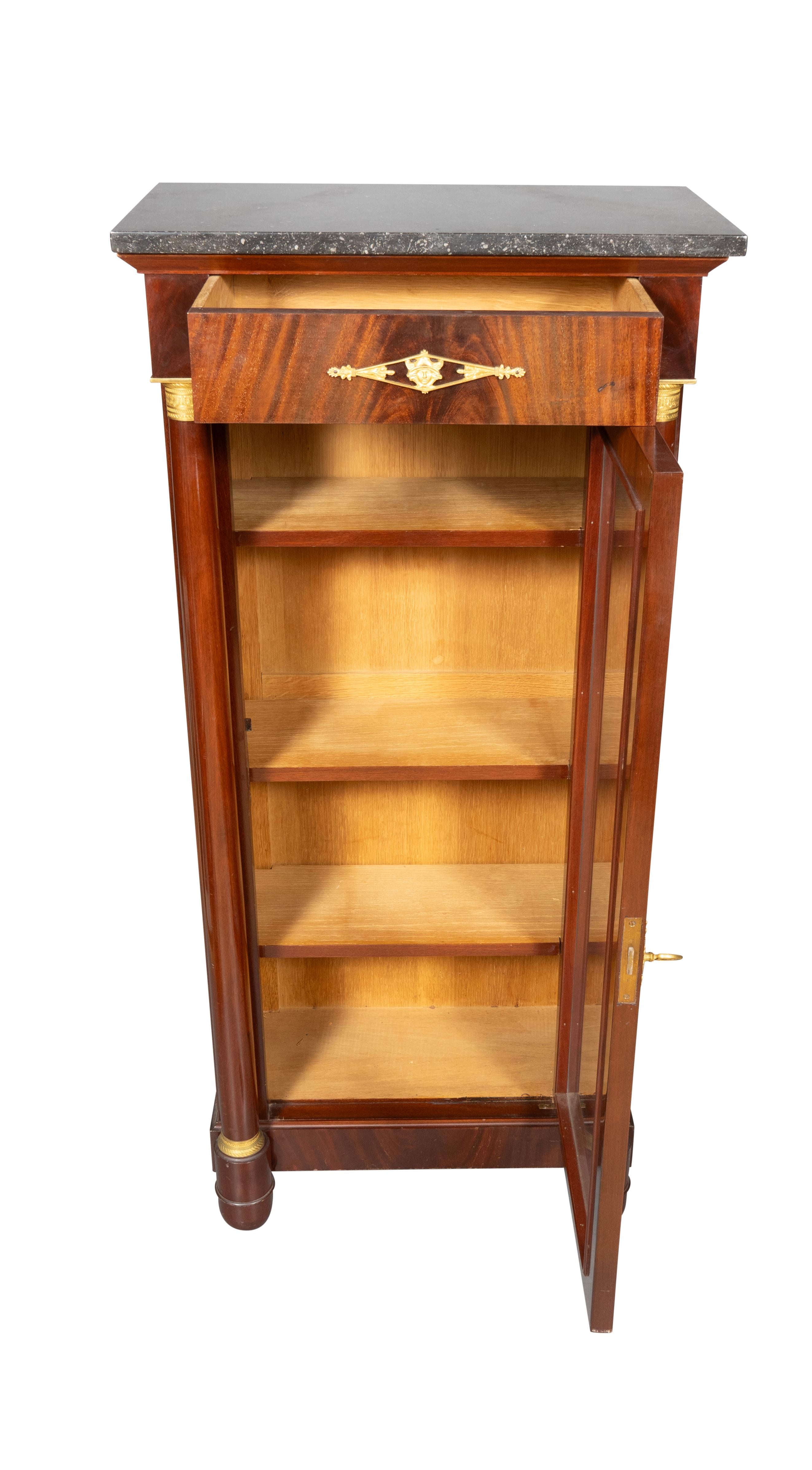 Ormolu Empire Style Mahogany Bookcase For Sale