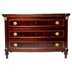 Empire Style Mahogany Bowfront Commode