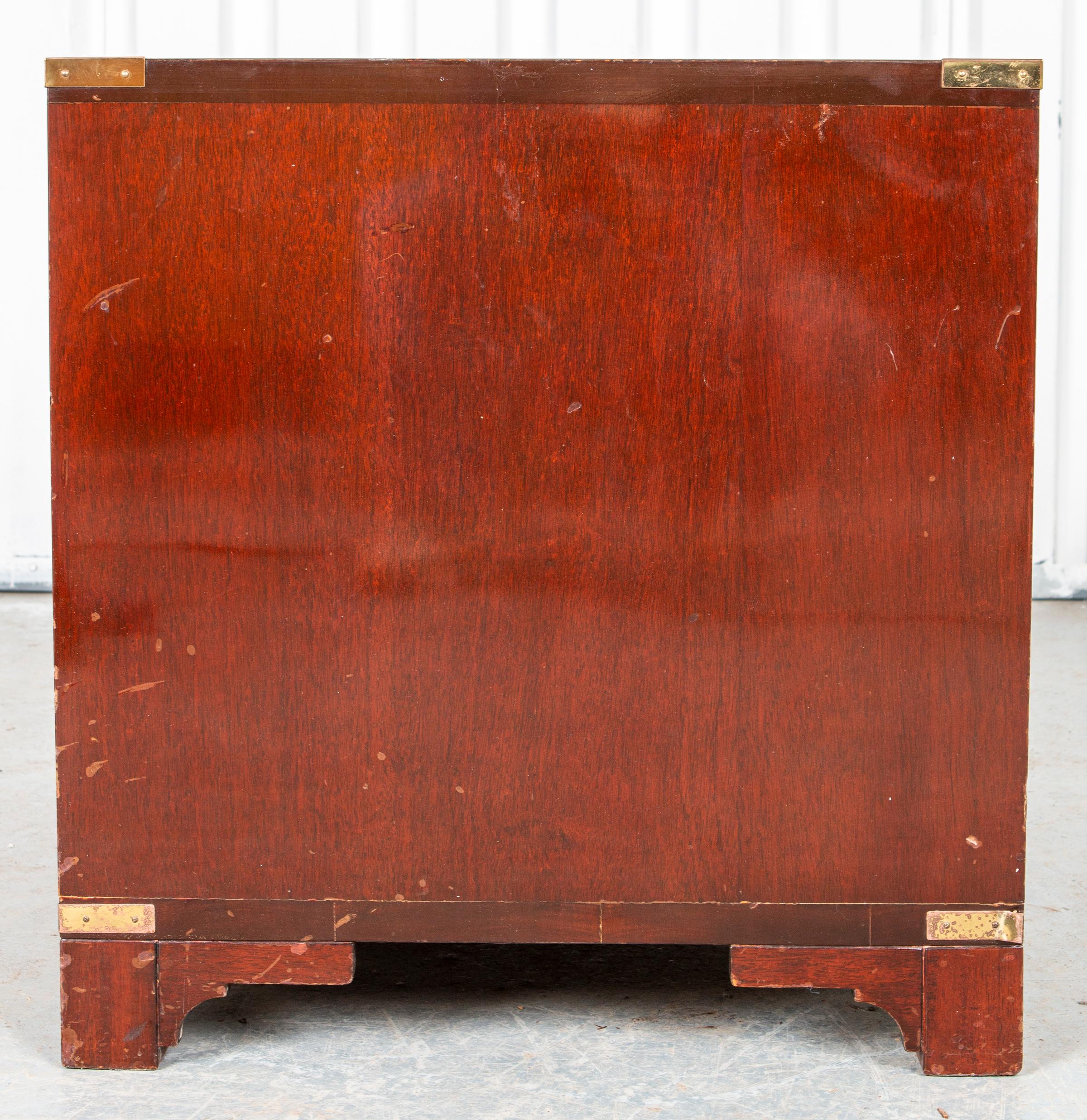Empire Style Mahogany Campaign Side Tables, Pair For Sale 1