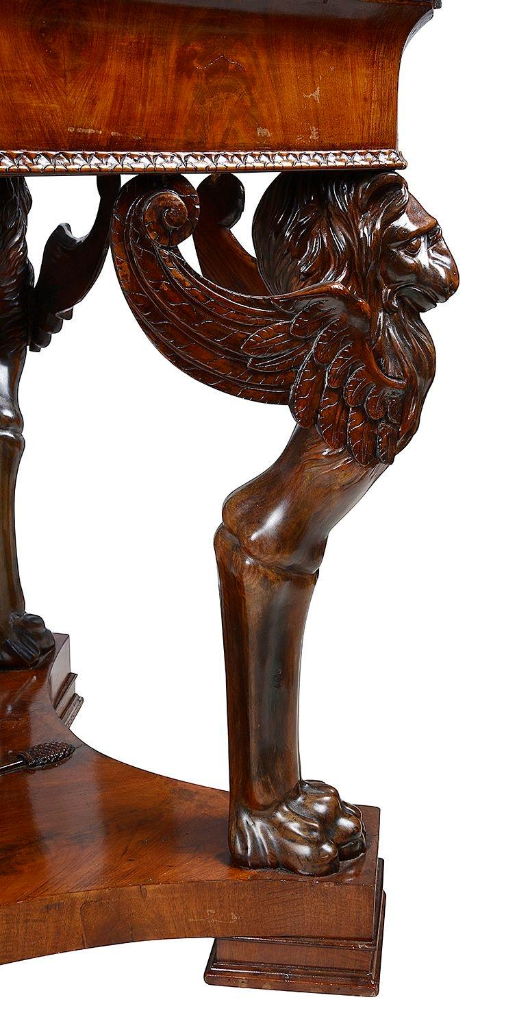 Hand-Carved Empire style Mahogany centre table, circa 1880 For Sale