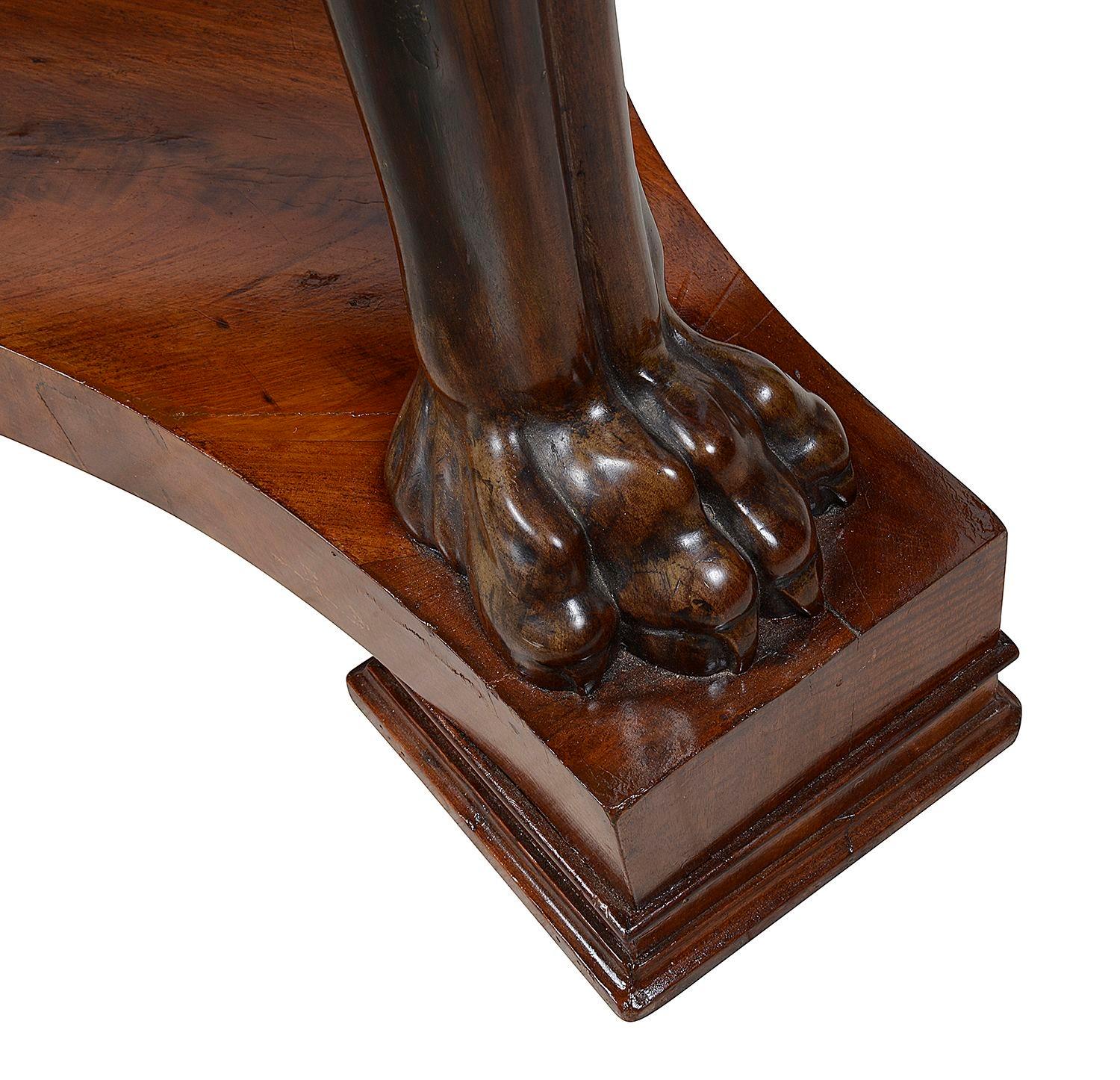Empire style Mahogany centre table, circa 1880 In Good Condition For Sale In Brighton, Sussex