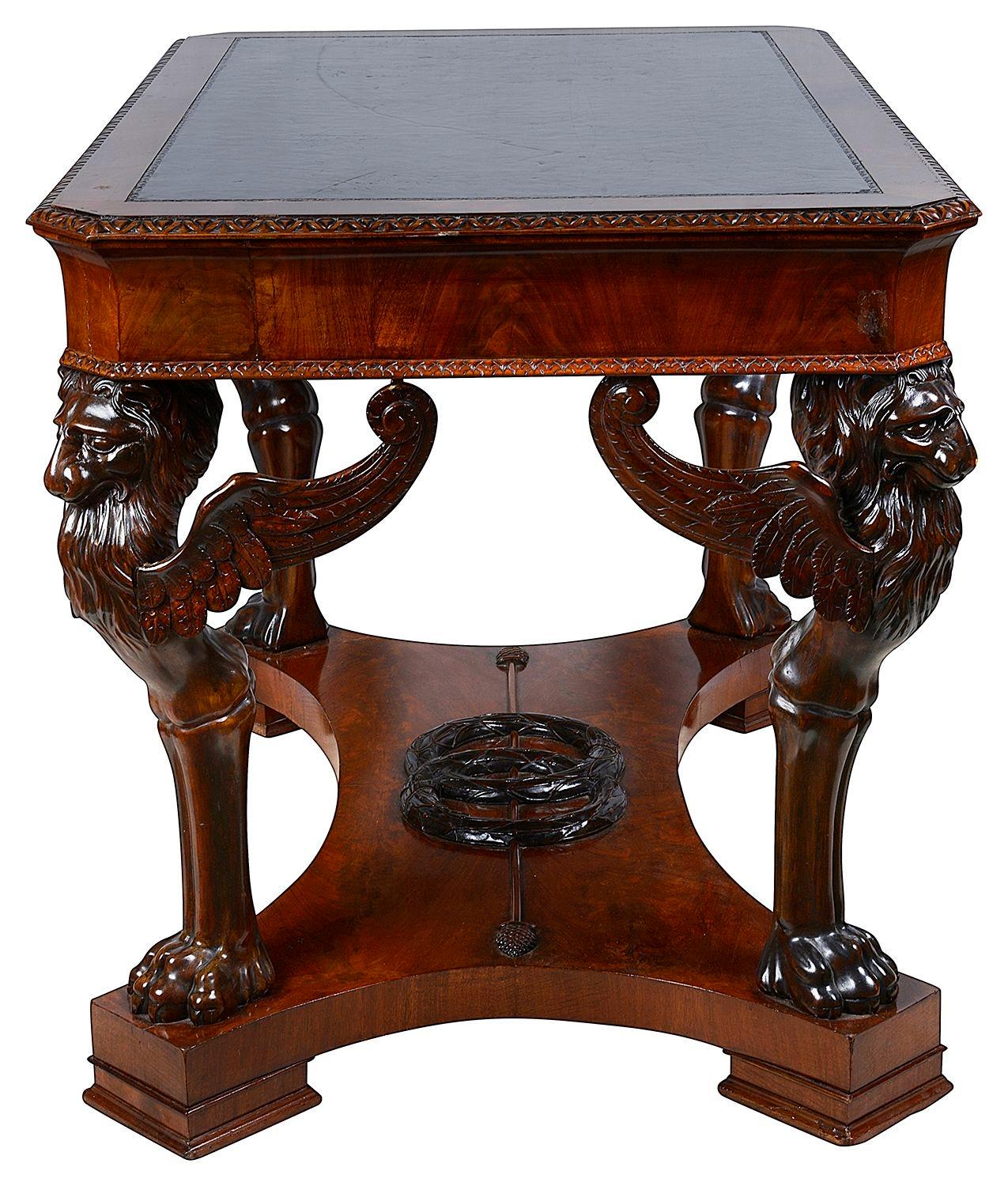 Empire style Mahogany centre table, circa 1880 For Sale 2
