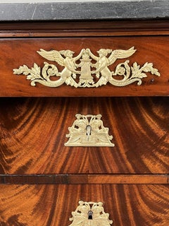Empire-style Mahogany Chest Of Drawers, 19th Century