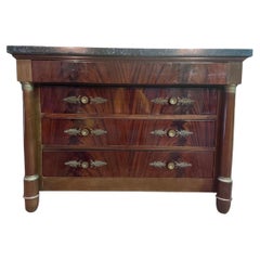 Empire Style Mahogany Chest of Drawers, 20th Century