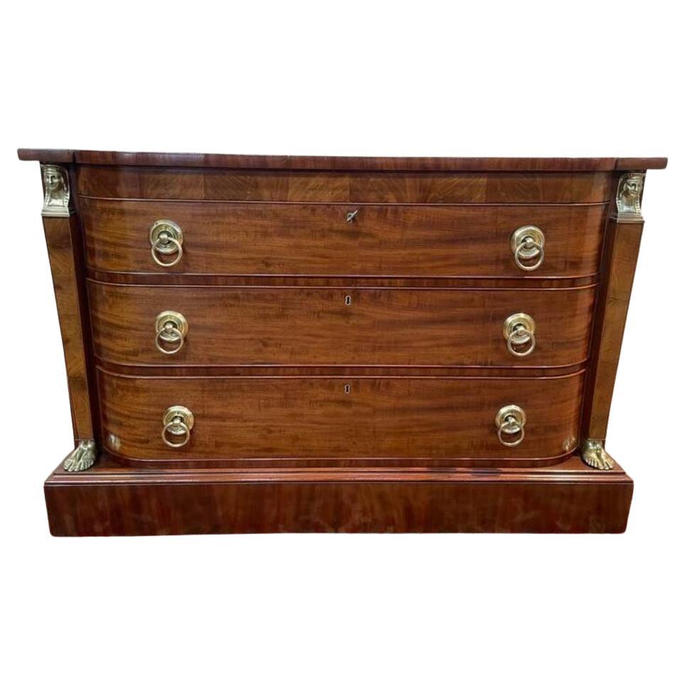 Empire-Style Mahogany Commode, "Return From Egypt" Style, 19th Century For Sale