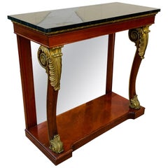 Empire-Style Mahogany and Gold Gilt Console by Kindel