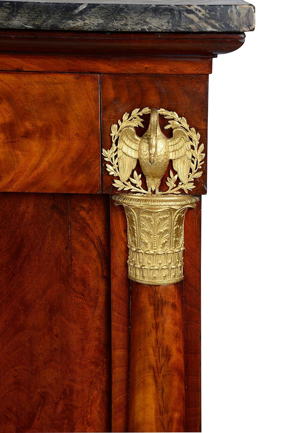 Secretaire abattant in mogano stile Impero, 1840 circa In condizioni buone in vendita a Brighton, Sussex
