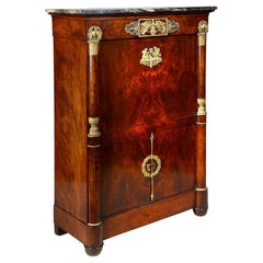 Empire style Mahogany secretaire abattant, circa 1840